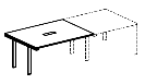 СПРИНТ LUX Приставка стола для заседаний (с кабель-каналом) 16